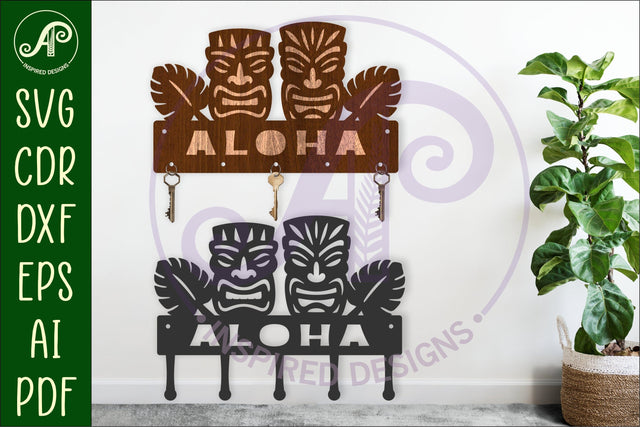 Tiki heads Key holders for metal and laser cutting SVG APInspireddesigns 