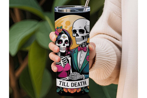 Till Death Skeleton Couple 20oz Tumbler Sublimation DesignSVG 