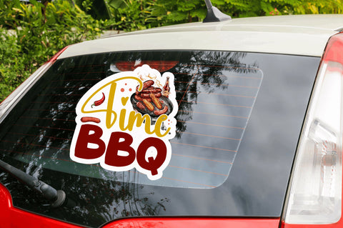 Time bbq Sticker Design Sublimation Regulrcrative 