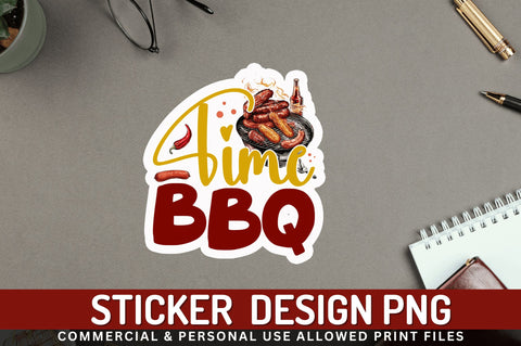 Time bbq Sticker Design Sublimation Regulrcrative 
