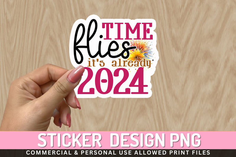Timely Frame Sticker Time flies its Sticker Design - So Fontsy
