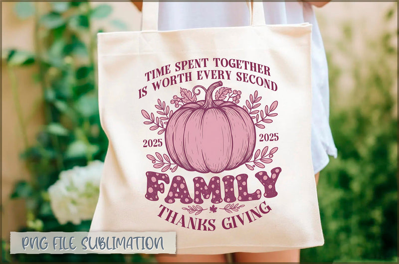 Time spent together is worth every second 2025 family thanks giving Tote Bag Sublimation Shetara Begum 