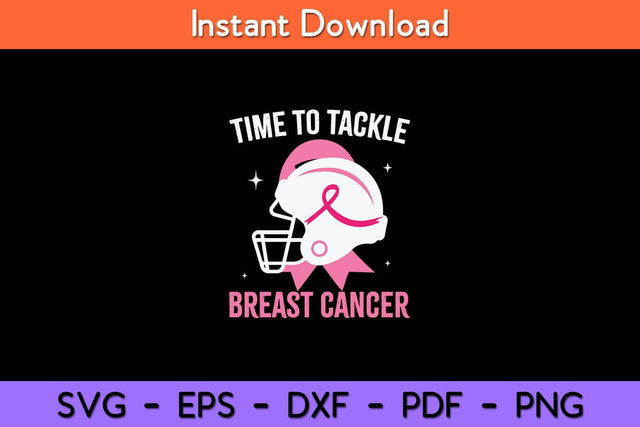 Time To Tackle Breast Cancer Awareness Football Svg Cut File SVG artprintfile 