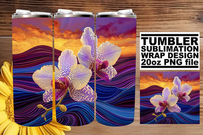 Timeless Bloom Serenade: Retro Tumbler Sublimation Sublimation afrosvg 