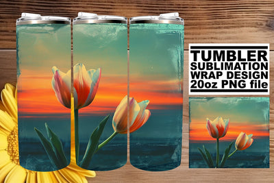 Timeless Bloom Serenade: Retro Tumbler Sublimation Sublimation afrosvg 