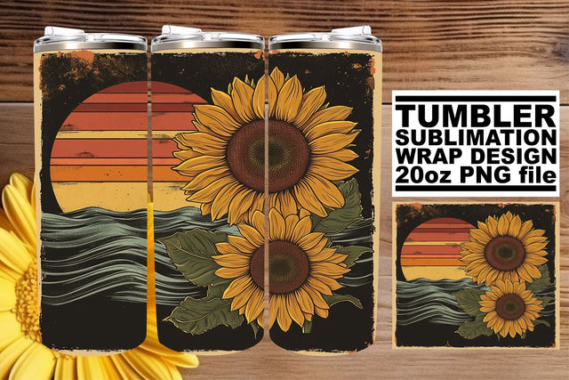 Timeless Floral Bliss: Retro Tumbler Sublimation Sublimation afrosvg 