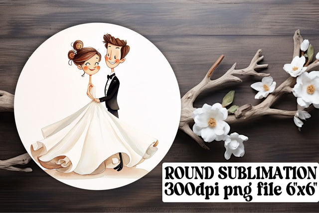 Timeless Wedding Bliss Round Ornaments Sublimation afrosvg 