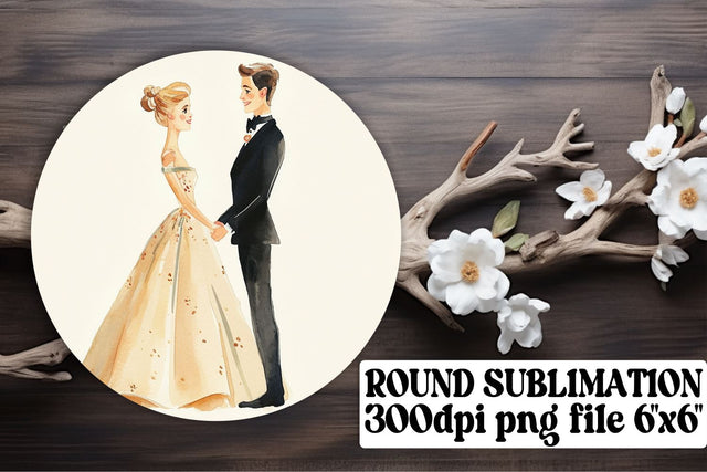 Timeless Wedding Bliss Round Ornaments Sublimation afrosvg 