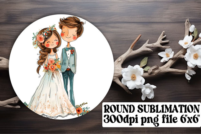 Timeless Wedding Round Ornaments Pack Sublimation afrosvg 