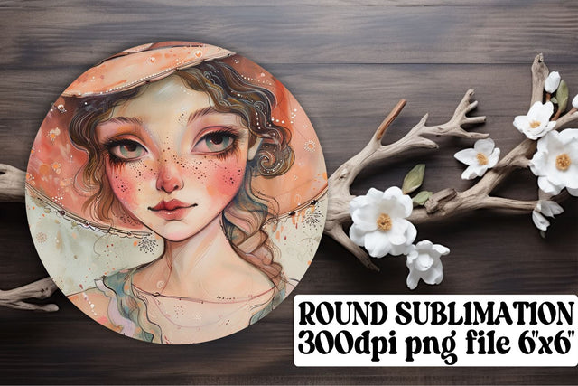 Timeless Woman Portrait Ornament Design - Sublimation Keychain Sublimation afrosvg 