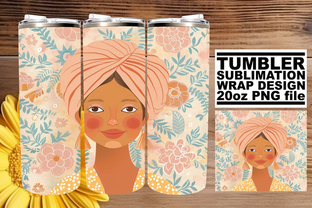 Timeless Woman Portrait Tumbler Design - Sublimation 20oz Sublimation afrosvg 