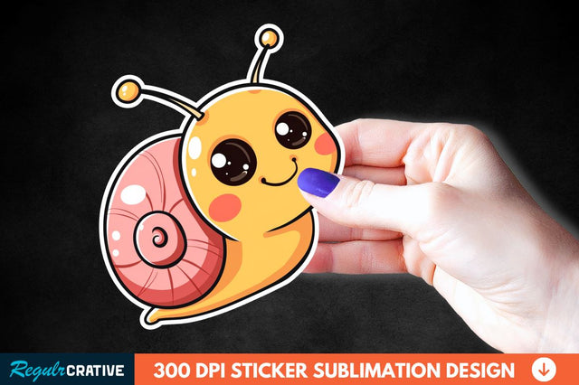 Tiny Anime Snail Sticker Clipart Sublimation Regulrcrative 