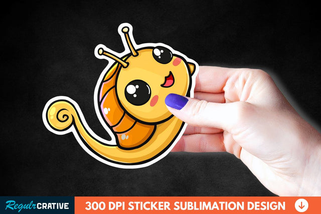 Tiny Anime Snail Sticker Clipart Sublimation Regulrcrative 