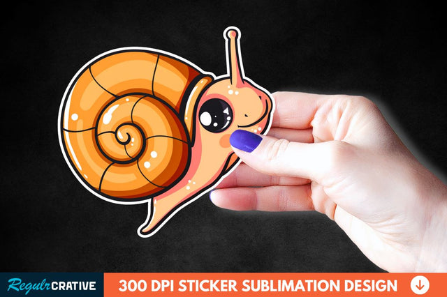 Tiny Anime Snail Sticker Clipart Sublimation Regulrcrative 