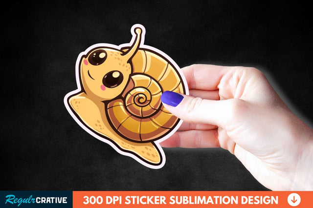 Tiny Anime Snail Sticker Clipart Sublimation Regulrcrative 
