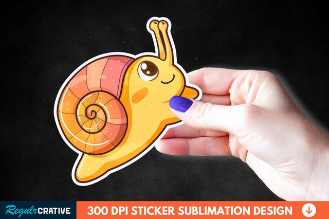 Tiny Anime Snail Sticker Clipart Sublimation Regulrcrative 
