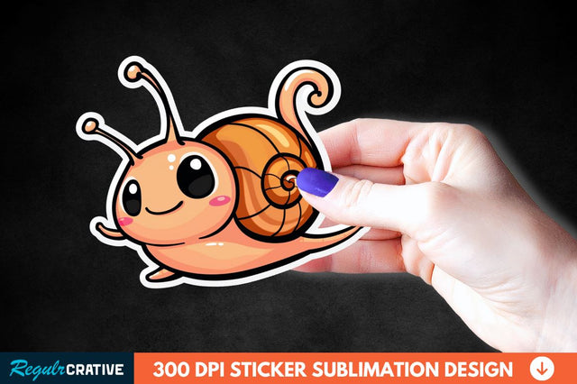 Tiny Anime Snail Sticker Clipart Sublimation Regulrcrative 