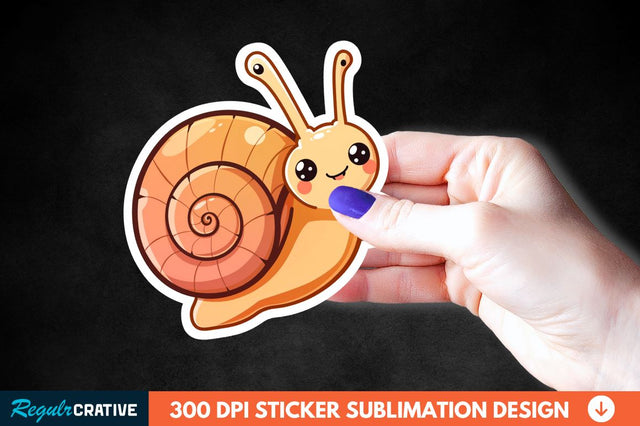 Tiny Anime Snail Sticker Clipart Sublimation Regulrcrative 