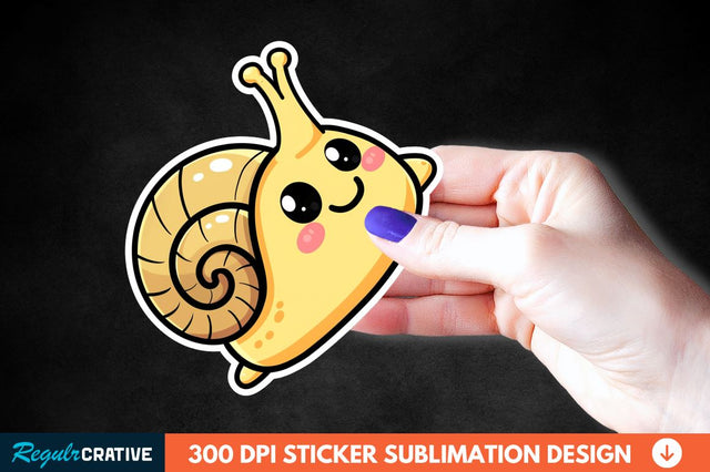 Tiny Anime Snail Sticker Clipart Sublimation Regulrcrative 