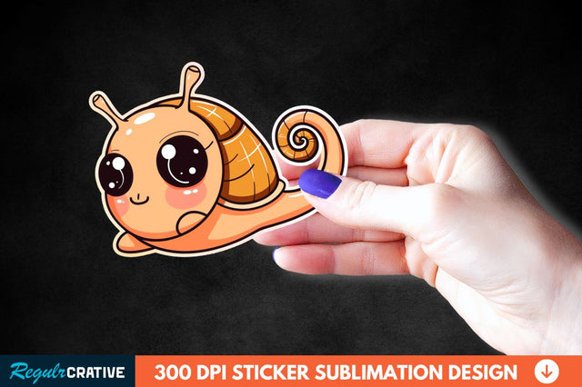 Tiny Anime Snail Sticker Clipart Sublimation Regulrcrative 