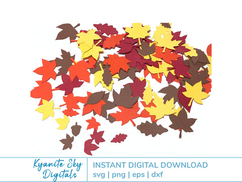 Tiny Fall Leaves SVG Bundle small to extra-small leaf shapes SVG Kyanite Sky Digitals 