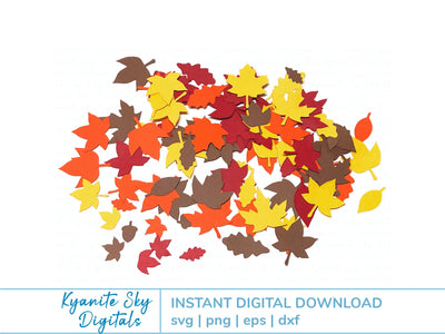 Tiny Fall Leaves SVG Bundle small to extra-small leaf shapes SVG Kyanite Sky Digitals 