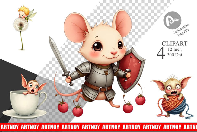 Tiny Fantasy Trouble Clipart Sublimation artnoy 