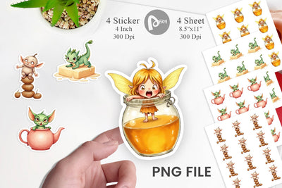 Tiny Fantasy Trouble Sticker Sublimation artnoy 