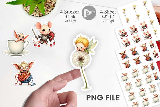 Tiny Fantasy Trouble Sticker Sublimation artnoy 