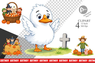 Tiny Farm Halloween Clipart Sublimation artnoy 