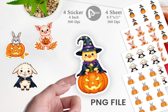 Tiny Farm Halloween Sticker Sublimation artnoy 