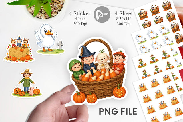 Tiny Farm Halloween Sticker Sublimation artnoy 