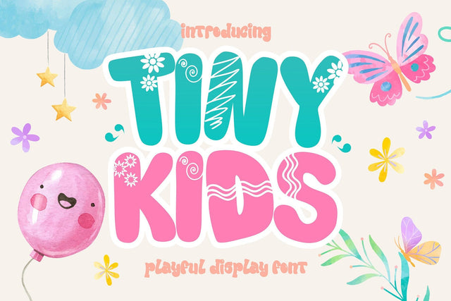 Tiny Kids - Playful Decorative Display Font Font Mozzatype 