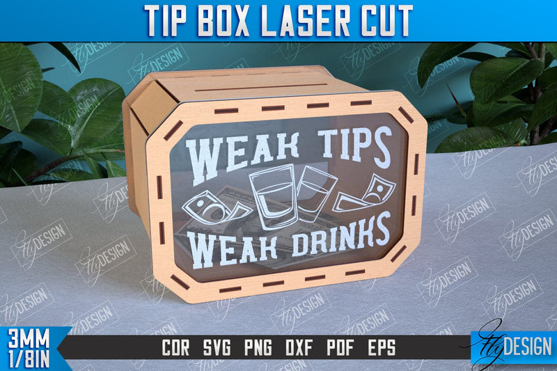 Tip Box Laser Cut Design | Money Box Template Laser Cut | Funny Quotes ...
