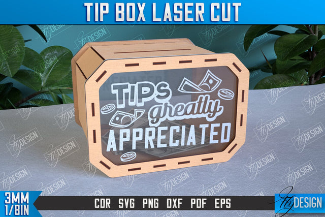 Tip Box Laser Cut Design | Money Box Template Laser Cut | Funny Quotes SVG Fly Design 