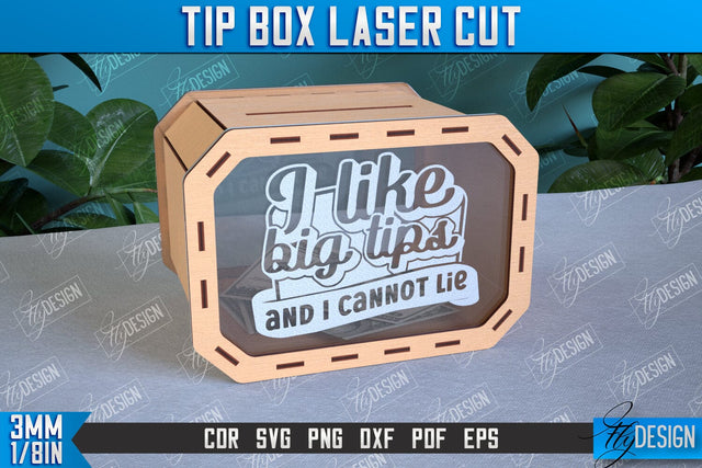 Tip Box Laser Cut Design | Money Box Template Laser Cut | Funny Quotes SVG Fly Design 