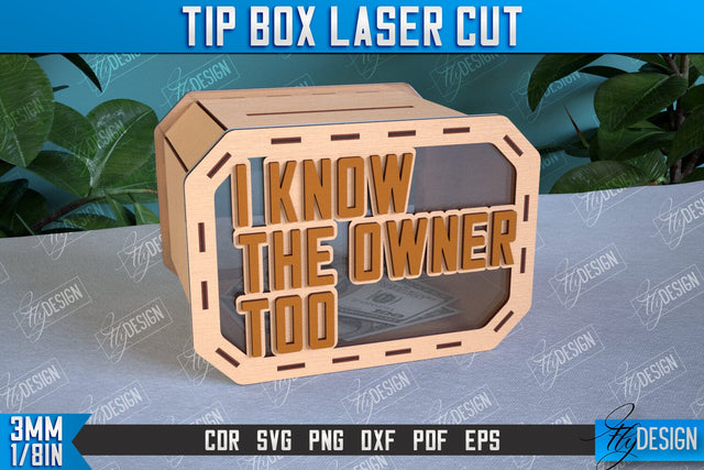 Tip Box Laser Cut Design | Money Box Template Laser Cut | Funny Quotes SVG Fly Design 
