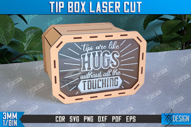 Tip Box Laser Cut Design | Money Box Template Laser Cut | Funny Quotes SVG Fly Design 
