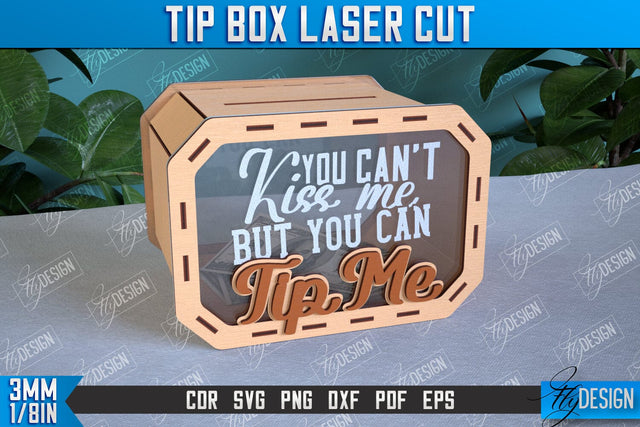 Tip Box Laser Cut Design | Money Box Template Laser Cut | Funny Quotes SVG Fly Design 