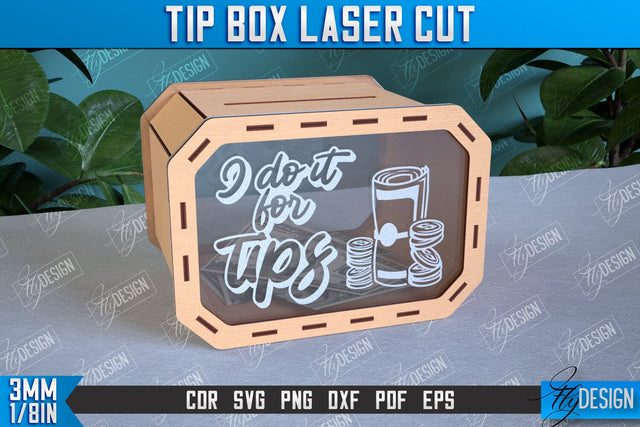 Tip Box Laser Cut Design | Money Box Template Laser Cut | Funny Quotes SVG Fly Design 