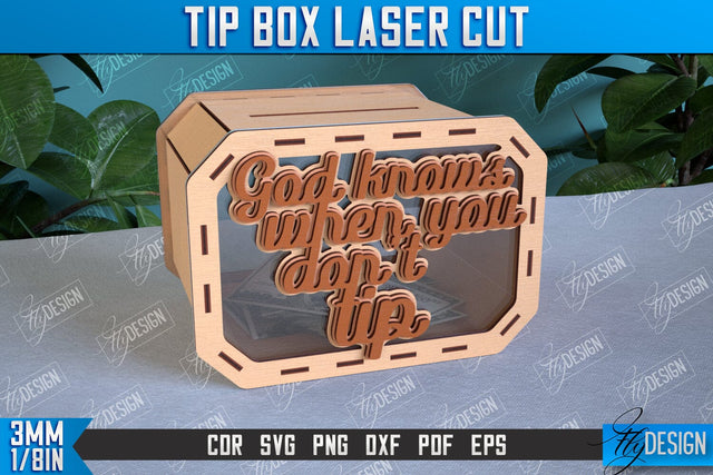 Tip Box Laser Cut Design | Money Box Template Laser Cut | Funny Quotes SVG Fly Design 
