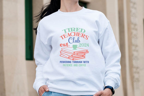 tired teachers club est 2024 powering through with patience and coffee SVG Angelina750 
