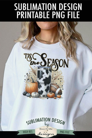 Tis Season Cow Print Cup | PNG Design for Sublimation DTF Sublimation Ewe-N-Me Designs 