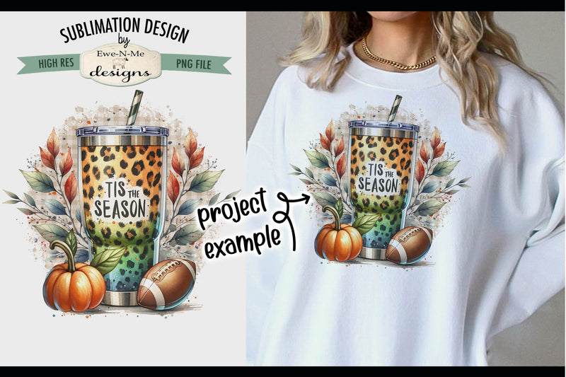Tis Season Leopard Print Cup | PNG Design for Sublimation DTF Sublimation Ewe-N-Me Designs 