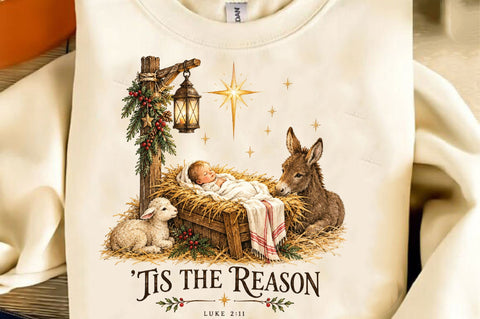 Tis the Reason Baby Jesus Nativity PNG Sublimation SVGista 