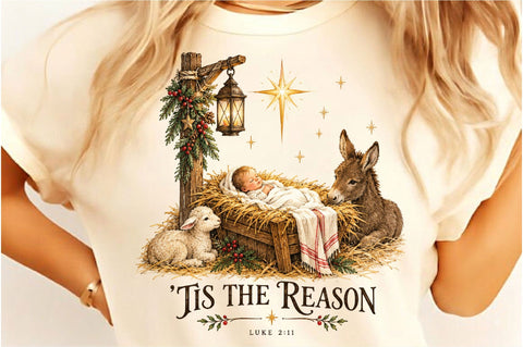 Tis the Reason Baby Jesus Nativity PNG Sublimation SVGista 