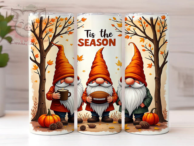 Tis the Season 20 oz Skinny Tumbler Sublimation Design, Straight & Tapered Tumbler Png, Fall Gnomes Tumbler Png, Digital Download PNG Sublimation Lara' s Designs 