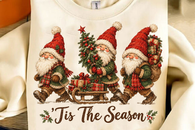 Tis the Season Christmas Gnomes PNG Sublimation SVGista 