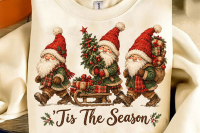 Tis the Season Christmas Gnomes PNG Sublimation SVGista 