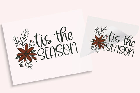 Tis the Season Christmas Iron On T Shirt Transfer Physical So Fontsy T-Shirt Iron-On Transfer Shop